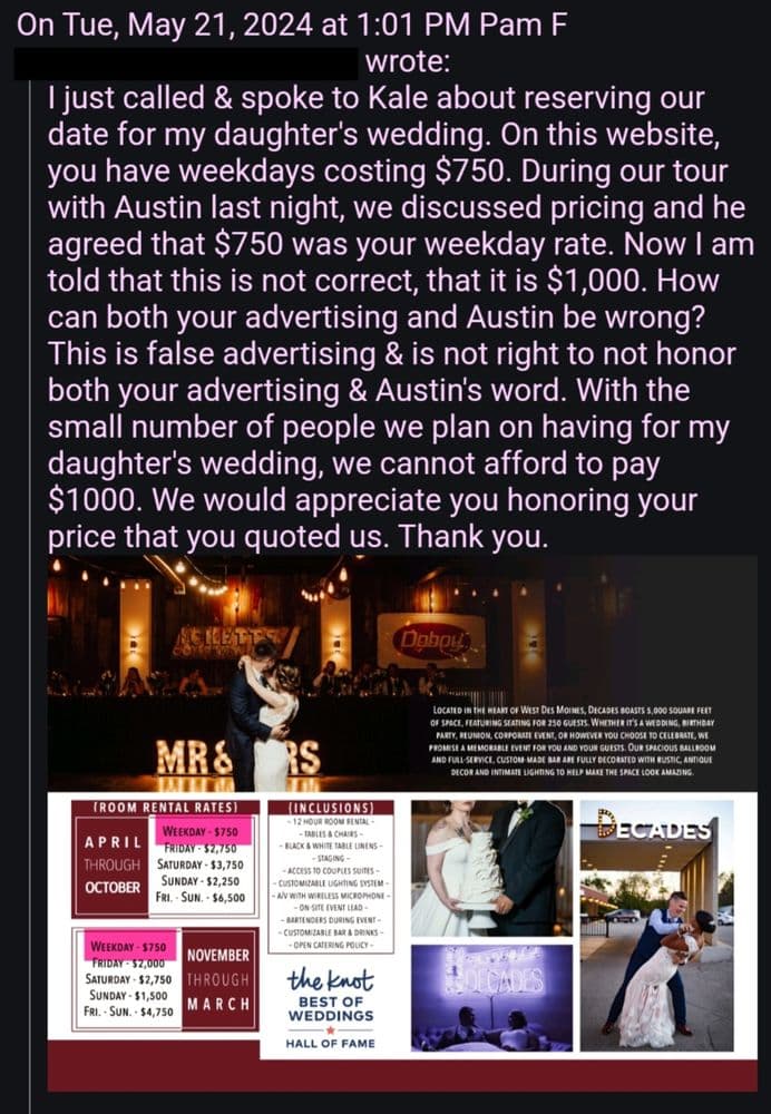 Decades Event Center - wedding in West Des Moines, IA